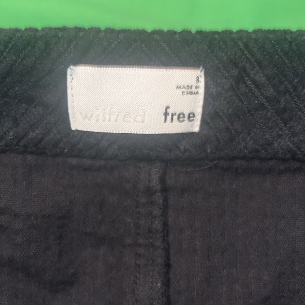 Wilfred Free Corduroy Black A-Line Button Down Mini Skirt size 8 - Picture 4 of 7